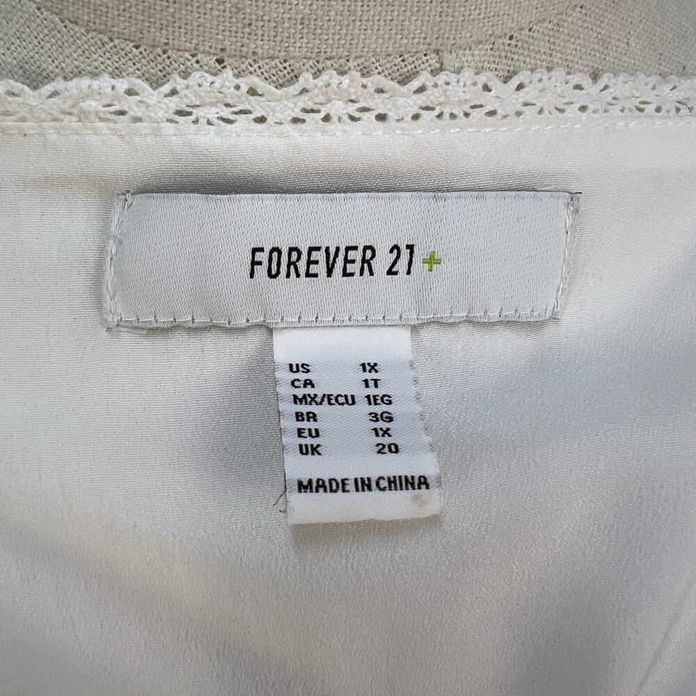 Forever 21 Cross Stitch Floral embroidered Maxi Dress White Rayon - Picture 3 of 10
